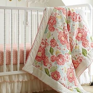 Floral crib blanket